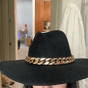 felt hat from local upscale boutique